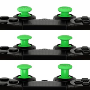 eXtremeRate ThumbsGear Interchangeable Ergonomic Thumbstick for PS5 Controller, for PS4 All Model Controller - 3 Height Domed and Concave Grips Adjustable Joystick - Green