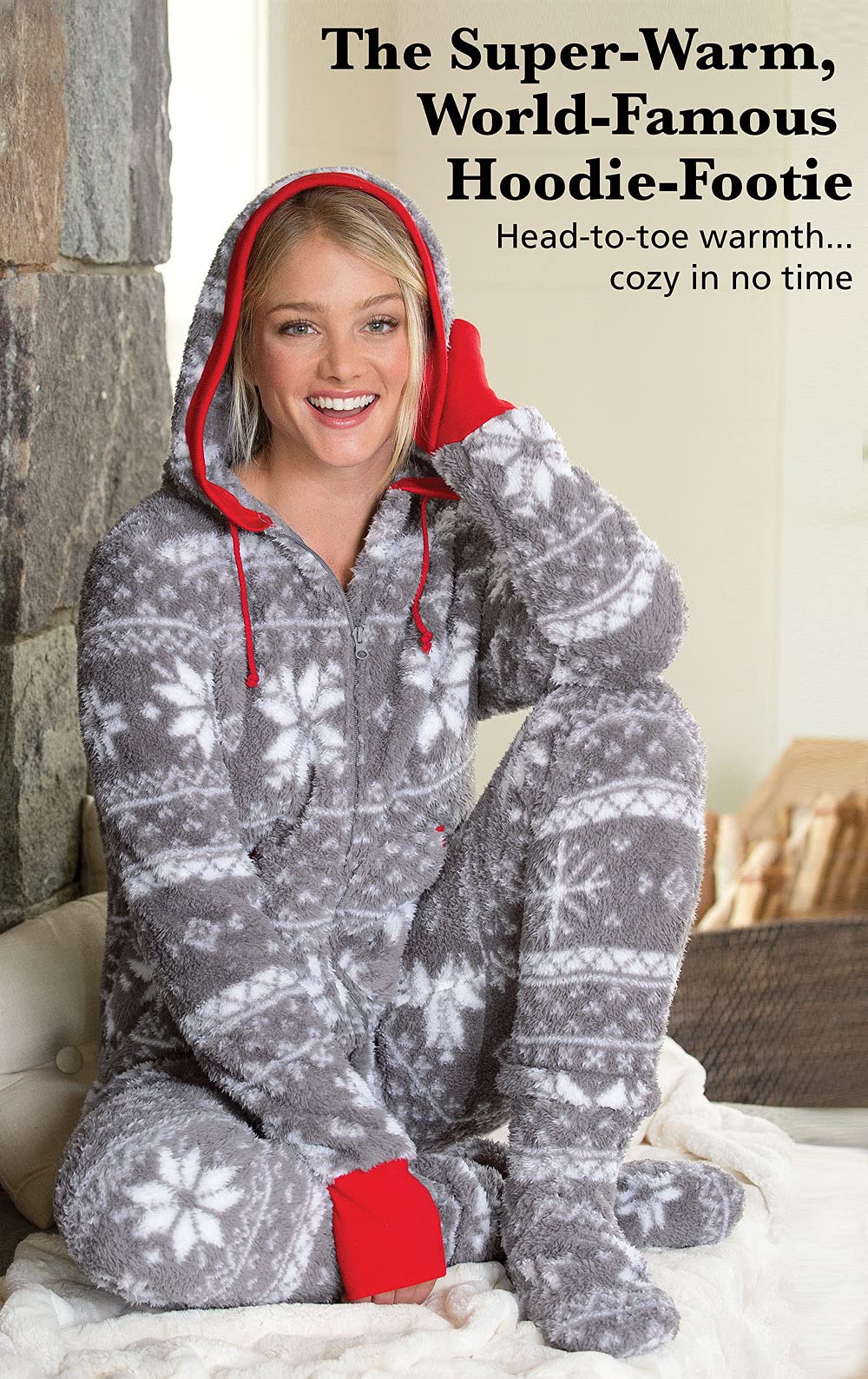 PajamaGram One Piece Pajamas for Women - Womens Onesie, Gray, XLT