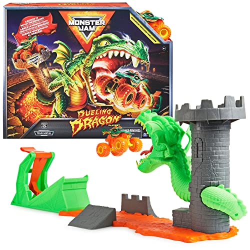 Monster Jam, Dueling Dragon Playset with Exclusive 1:64 Scale Dragon Monster Truck, Kids Toys for Boys Ages 3 and up