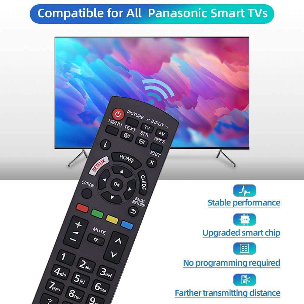 Universal Remote Control for Panasonic TV Remote Control Works for All Panasonic Plasma Viera HDTV 3D LCD LED TV