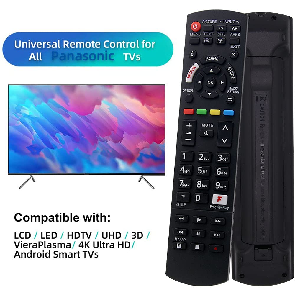 Universal Remote Control for Panasonic TV Remote Control Works for All Panasonic Plasma Viera HDTV 3D LCD LED TV