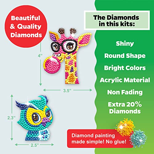 Halmolife 5D Painting Stickers for Kids and Adult Beginners Gem Paint by Numbers Diamonds Arts for Boys and Girls Ages 6 7 8-12 DIY Animals kit with Dots Gifts