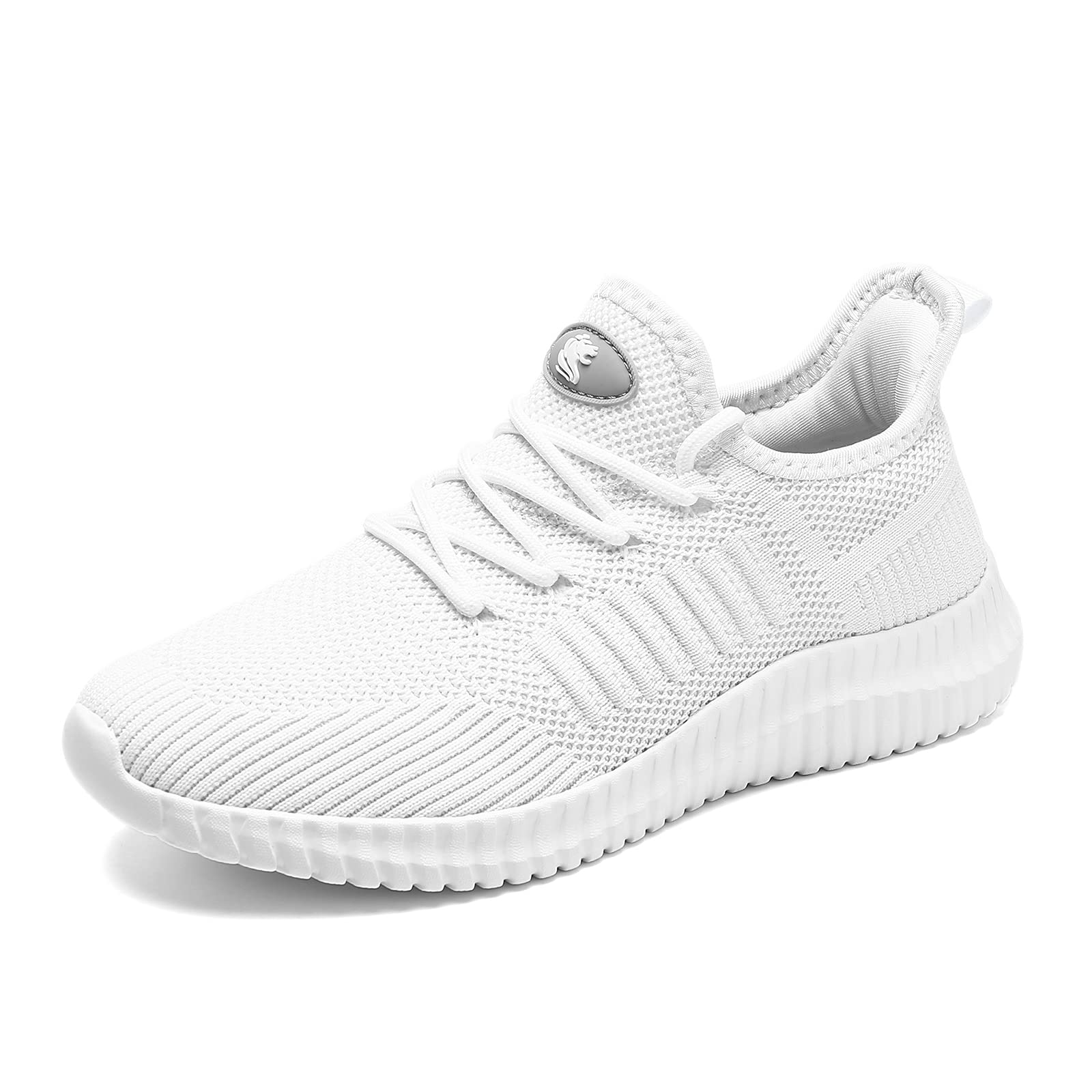 SK·TRIP Women's Walking Shoes Lightweight Breathable Flying Woven Mesh Upper Casual Jogging Shoes Ladies Tennis Shoes Workout Footwear Non-Slip Gym Sneakers for Women White, US10