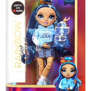 Rainbow High Jr High Skyler Bradshaw - 9-inch Blue Fashion Doll with Doll Accessories- Open and Closes Backpack, Great Gift for Kids 6-12 Years Old and Collectors