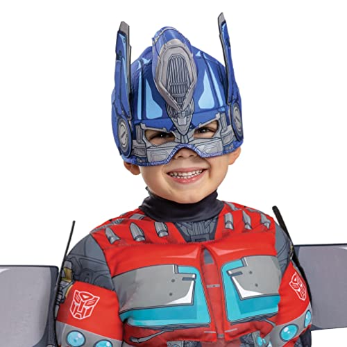 Disguise Optimus Prime Toddler Costume, Official Transformers Rise of the Beasts Muscle Padded Costume and Mask, Size (3T-4T)