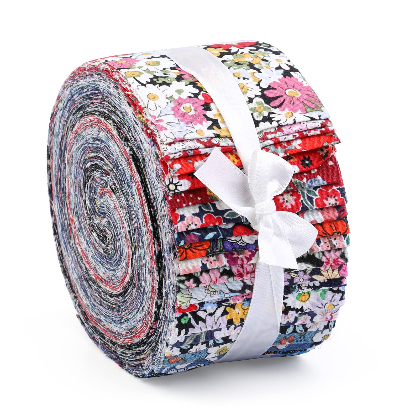 45PCS Fabric Jelly Rolls, Jelly Roll Fabric Strips for Quilting, Patchwork Craft Cotton Quilting Fabric, Quilting Fabric, Plain Weave Cotton Fabric (Dark Color Series)