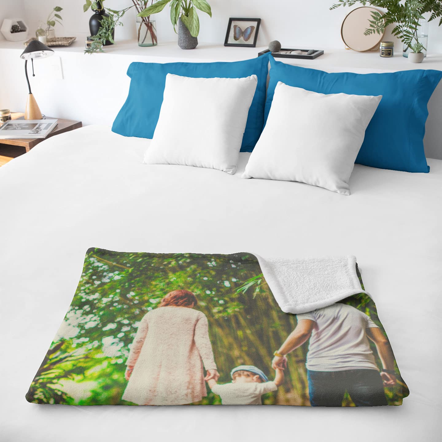 Personalized Photo Blanket: Custom Soft Throw with Picture, Fleece Photo Gift for Husband, Wife, Girlfriend or Boyfriend; Customized Flannel Bedding Birthday Present with Image (30"x40" Sherpa)