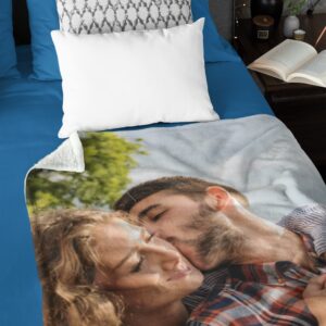 Personalized Photo Blanket: Custom Soft Throw with Picture, Fleece Photo Gift for Husband, Wife, Girlfriend or Boyfriend; Customized Flannel Bedding Birthday Present with Image (30"x40" Sherpa)