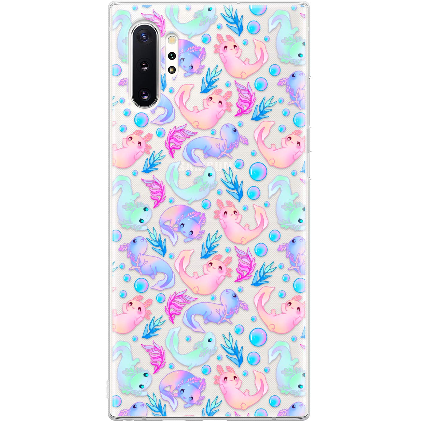 TPU Phone Case Compatible with Samsung A72 A71 5G A70 A51 A50 A32 A21 A11 A12 A13 A14 A01 Dinosaur Clear Flexible Protective Colored Cute Soft Kawaii Axolotls Lightweight Cover Ocean Silicone