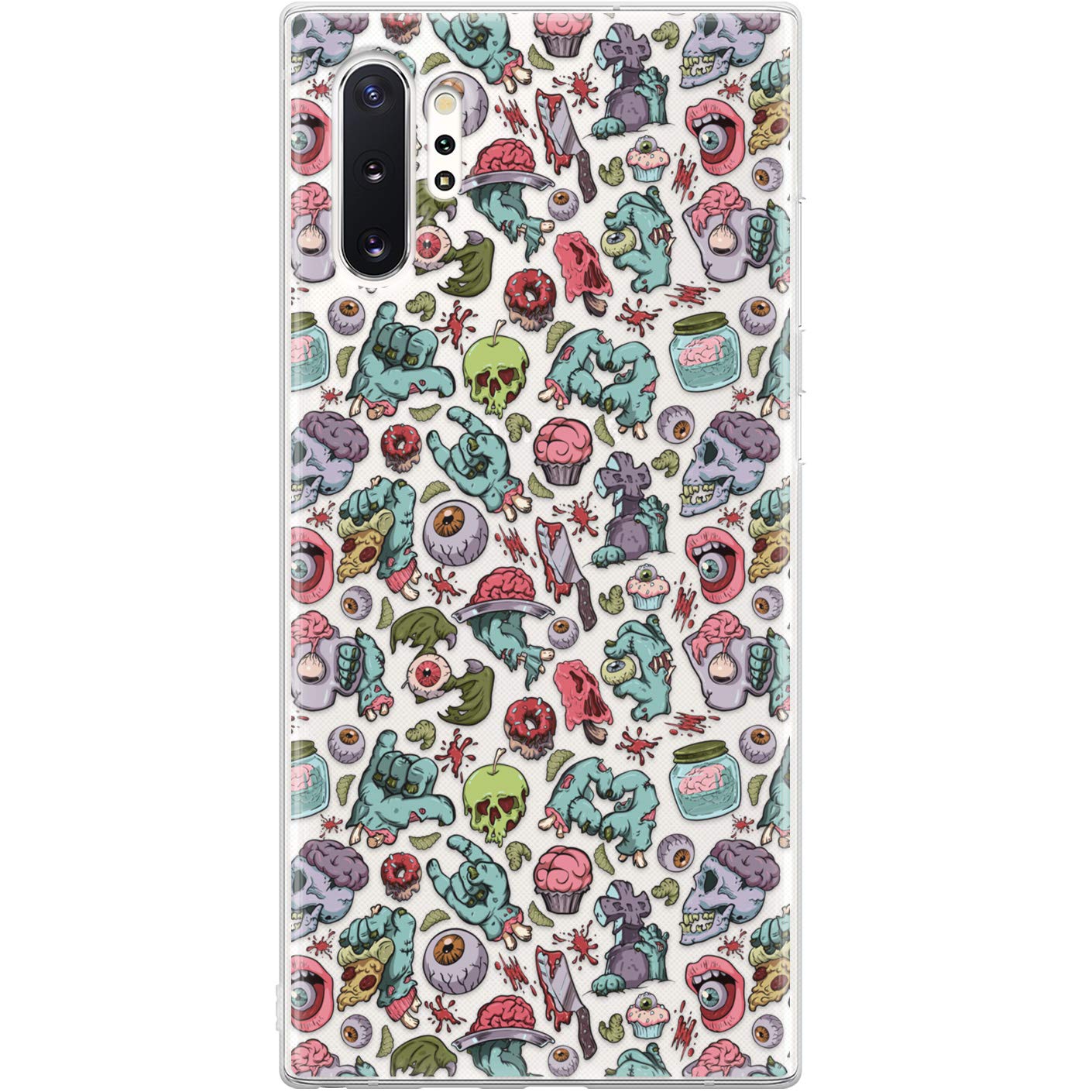 Slim TPU Phone Case Compatible with Samsung Galaxy A72 A71 5G A70 A51 A32 A21 A11 A12 A01 Zombie Hands Clear Halloween Protective Cover Soft Cool Silicone Durable Horror Flexible, Pattern