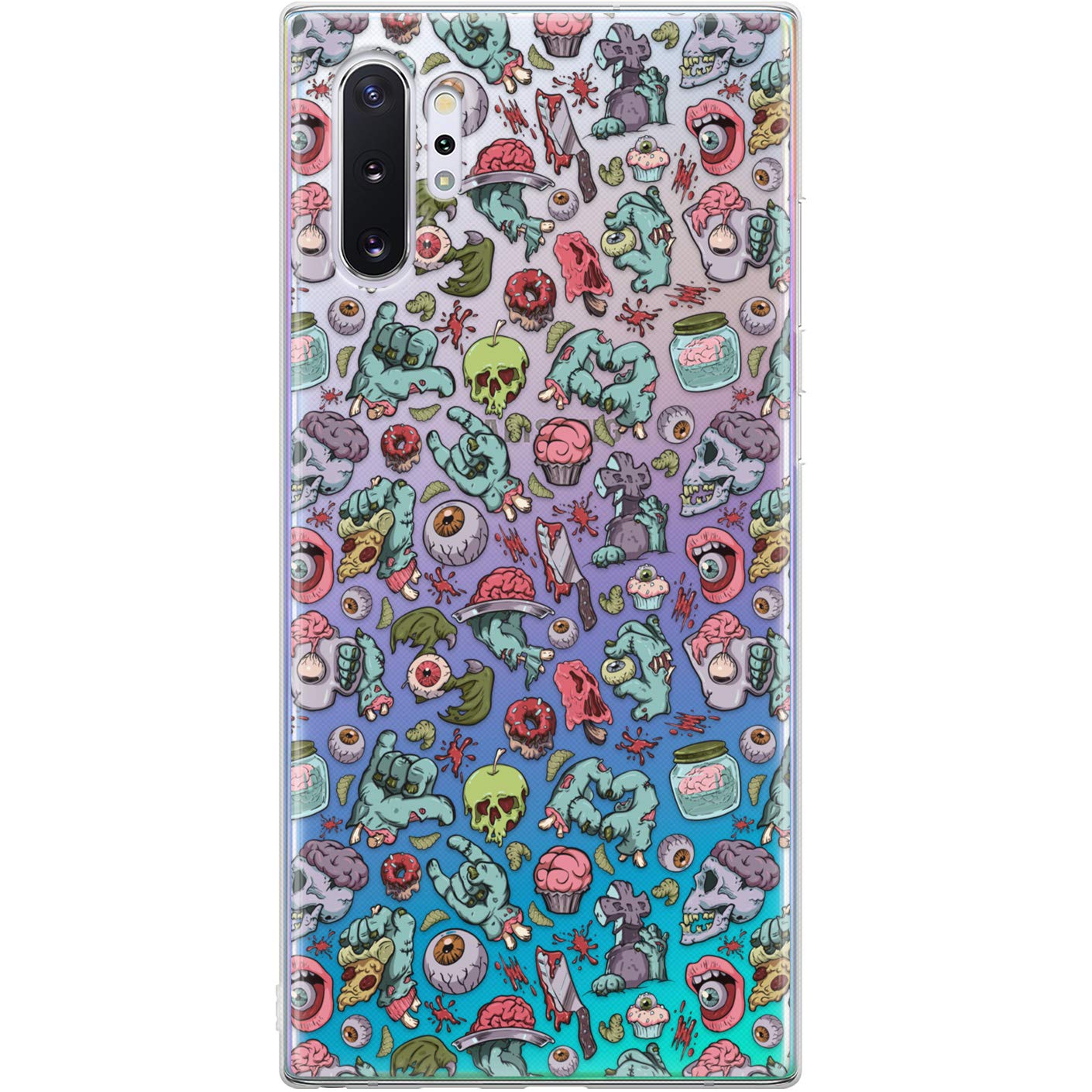 Slim TPU Phone Case Compatible with Samsung Galaxy A72 A71 5G A70 A51 A32 A21 A11 A12 A01 Zombie Hands Clear Halloween Protective Cover Soft Cool Silicone Durable Horror Flexible, Pattern