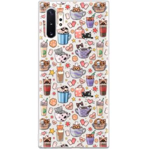 generic slim tpu phone case compatible with samsung galaxy a72 a71 5g a70 a51 a32 a21 a11 a12 a01 durable kittens cute clear soft protective shockproof paws kawaii cover cats silicone pet coffee cups