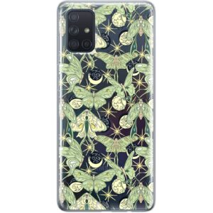 TPU Phone Case Compatible with Samsung A72 A71 5G A70 A51 A50 A32 A21 A11 A12 A13 A14 A01 Magic Silicone Shockproof Protective Cute Stars Luna Moth Moon Phases Flexible Boho Clear Lightweight