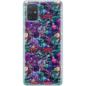 TPU Phone Case Compatible with Samsung A72 A71 5G A70 A51 A50 A32 A21 A11 A12 A13 A14 A01 Trippy Flexible Forest Witchy Lightweight Mushrooms Shockproof Fly Agaric Silicone Magic Protective Soft