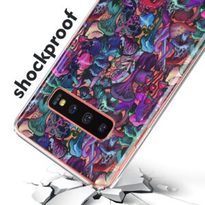 TPU Phone Case Compatible with Samsung A72 A71 5G A70 A51 A50 A32 A21 A11 A12 A13 A14 A01 Trippy Flexible Forest Witchy Lightweight Mushrooms Shockproof Fly Agaric Silicone Magic Protective Soft