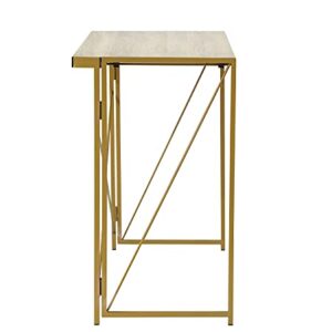 Urban Lifestyle Foldable Computer Desk, Wood/Gold