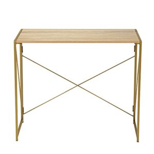 Urban Lifestyle Foldable Computer Desk, Wood/Gold