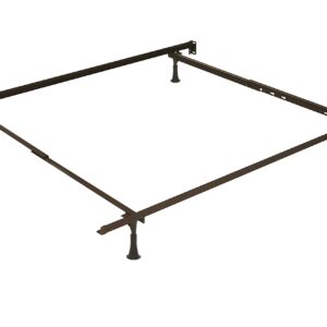 Clara Clark Adjustable Bed Base - Heavy Duty Steel Bed Frame, Metal Twin Bed Frame Expands to Full Bed Rails, Full/Queen Bed Frame - 5.25” H Bed Frame Only, Universal Headboard Brackets, Black