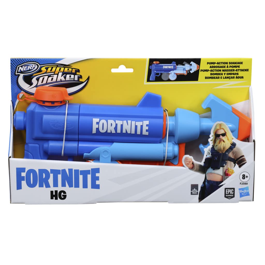 NERF Super Soaker Fortnite HG Water Blaster - Pump-Action Soakage for Outdoor Summer Water Games - for Teens, Adults