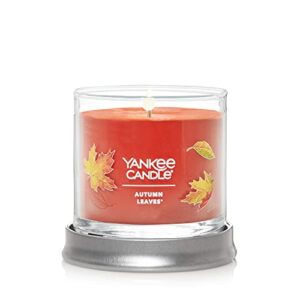 yankee candle autumn leaves scented, signature 4.3oz small tumbler single wick candle, over 20 hours of burn time