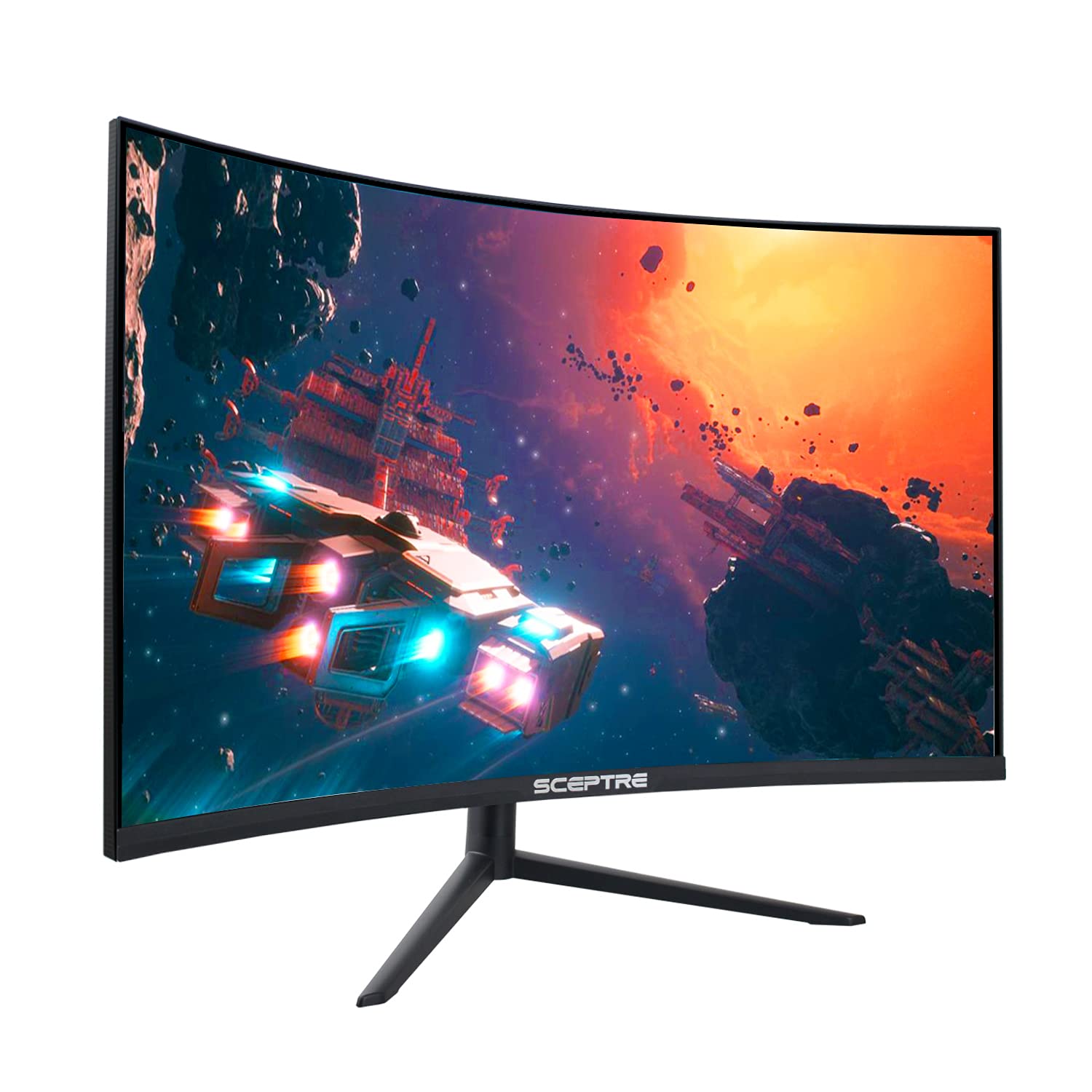 Sceptre 32 inch Curved 2K Gaming Monitor QHD 2560 x 1440 up to 165Hz 144Hz 1ms HDR400 400 Lux AMD FreeSync Premium, Height Adjustable DisplayPort HDMI Build-in Speakers Machine Black (C325B-QWD168)