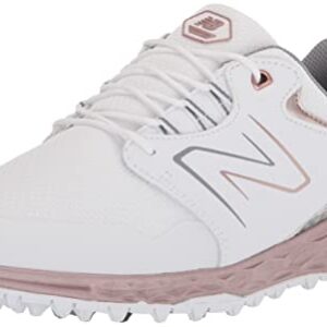 New Balance Women's Fresh Foam Link SL v2 Golf Shoe, White/Rose Gold, 8.5