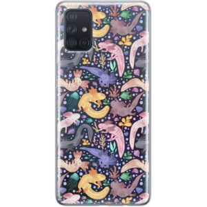 TPU Phone Case Compatible with Samsung A72 A71 5G A70 A51 A50 A32 A21 A11 A12 A13 A14 A01 Sea Ocean Animals Pastel Durable Clear Adorable Cute Axolotl Silicone Lightweight Protective Cover Soft