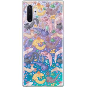 TPU Phone Case Compatible with Samsung A72 A71 5G A70 A51 A50 A32 A21 A11 A12 A13 A14 A01 Sea Ocean Animals Pastel Durable Clear Adorable Cute Axolotl Silicone Lightweight Protective Cover Soft