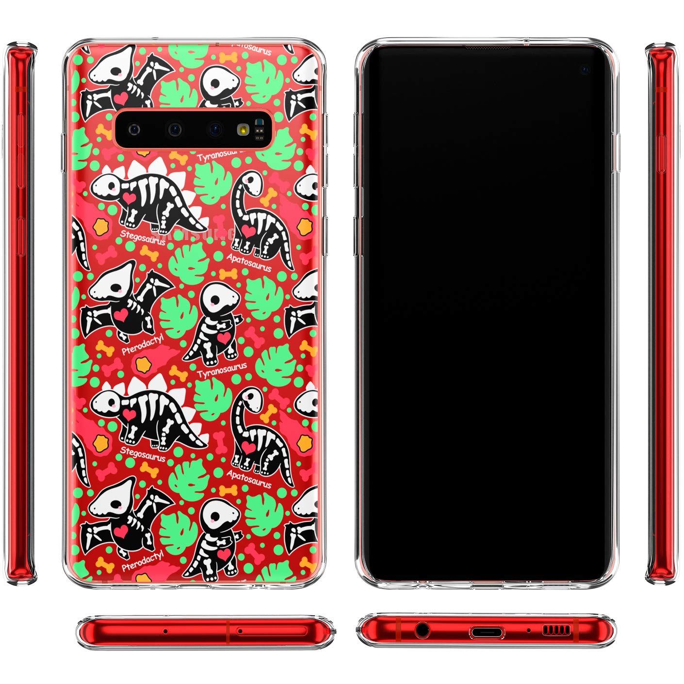 TPU Phone Case Compatible with Samsung A72 A71 5G A70 A51 A50 A32 A21 A11 A12 A13 A14 A01 Dinosaurs Skeleton Kawaii Flexible Lightweight Kids Clear Cute Shockproof Durable Protective Bones