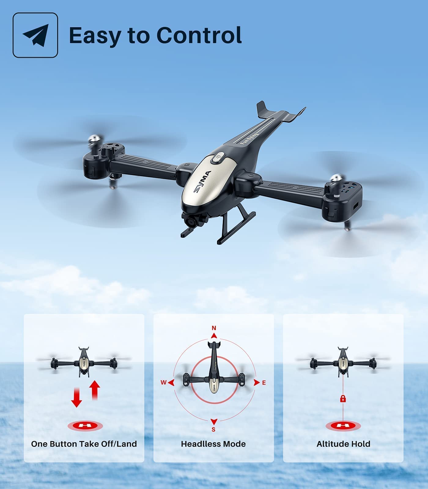 Helicopter Drone with Camera for Adults 1080P HD FPV Cameras, SYMA Remote Control Helicopters Toys for Boys Girls with Flight Route Mod, Altitude Hold, Headless Mode, 3D Flips and 2 Batteries