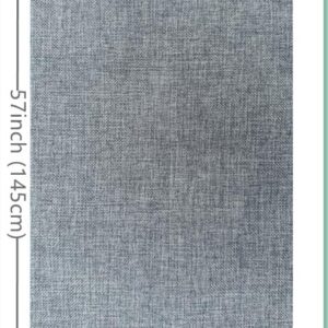 TinaKim Thick Upholstery Fabric, for Reupholster Chair Sofa Cover, Faux Linen Type Cloth Material (Grey Blue 16, 1 Yard (57x 36 inch))