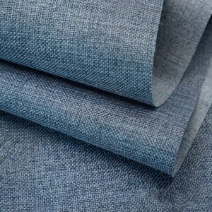 TinaKim Thick Upholstery Fabric, for Reupholster Chair Sofa Cover, Faux Linen Type Cloth Material (Grey Blue 16, 1 Yard (57x 36 inch))