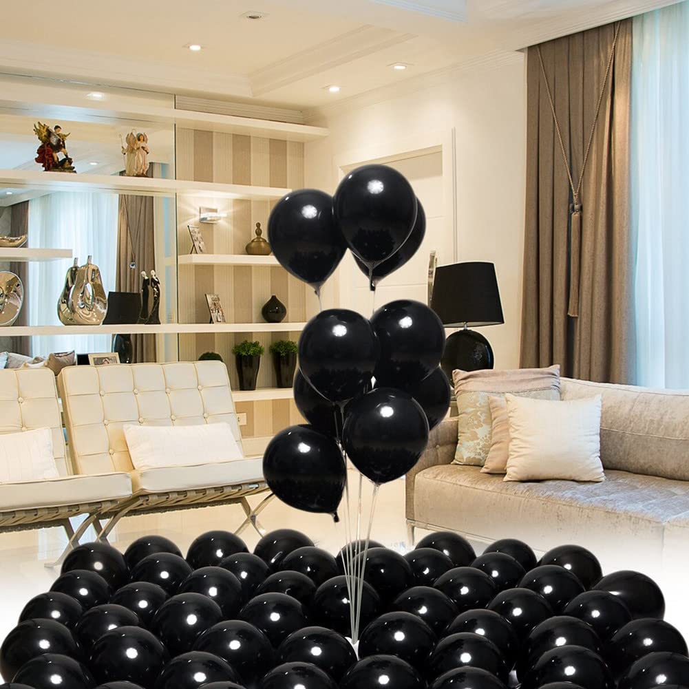 BAOKUANHU 400 Pack Black Balloons, 5 Inch Black Latex Balloons Helium Balloons Party Decorations Supplies