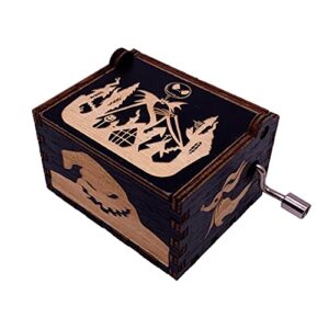 Hand Crank Music Box The Nightmare Before Christmas Laser Engraved Wood Musical Box Jack Skellington Gift for Christmas,Birthday,Valentine's Day,Mother's Day,Play This is Halloween(Image4)