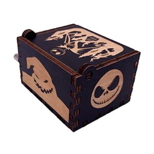 Hand Crank Music Box The Nightmare Before Christmas Laser Engraved Wood Musical Box Jack Skellington Gift for Christmas,Birthday,Valentine's Day,Mother's Day,Play This is Halloween(Image4)