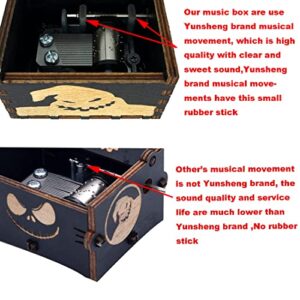 Hand Crank Music Box The Nightmare Before Christmas Laser Engraved Wood Musical Box Jack Skellington Gift for Christmas,Birthday,Valentine's Day,Mother's Day,Play This is Halloween(Image4)