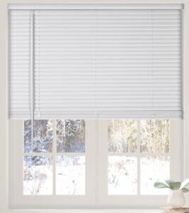 calyx interiors 1” cordless vinyl mini blinds, white, 42.5" w x 73" h,04mv2424730