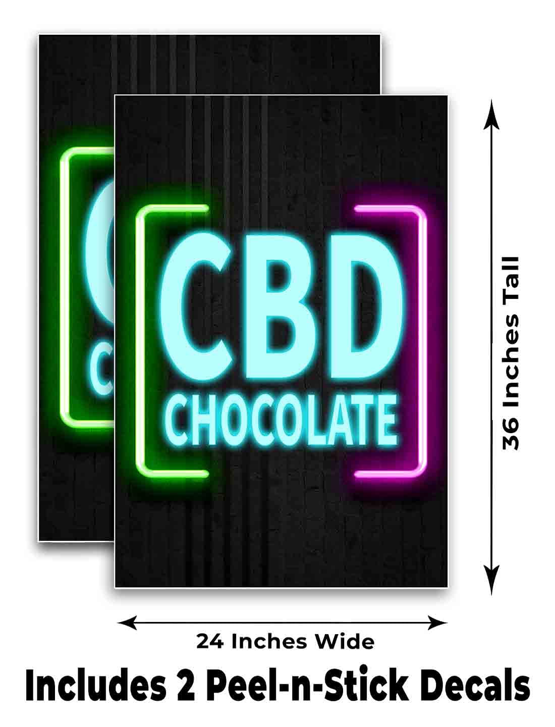 CBD Chocolate (24" X 36") Vinyl Decal Only (Pack of 2) |Sign|Sticker|Poster