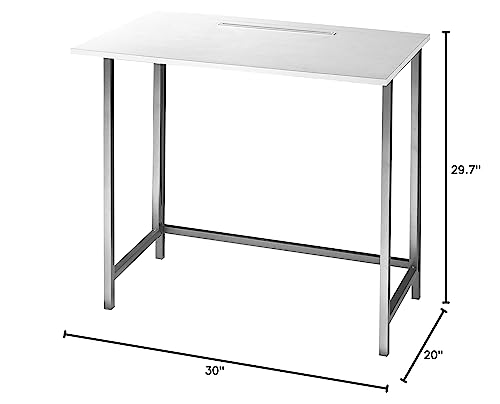 Urban Lifestyle No Tools Assembly Folding Desk with Tablet Slot, White