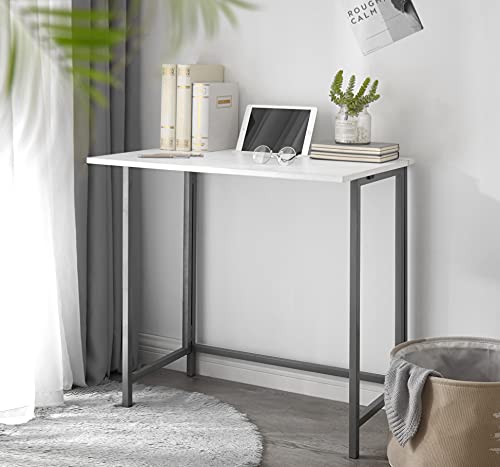 Urban Lifestyle No Tools Assembly Folding Desk with Tablet Slot, White