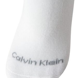 Calvin Klein Women's Athletic Socks - Cushion No Show Socks (6 Pack), Size 4-10, White