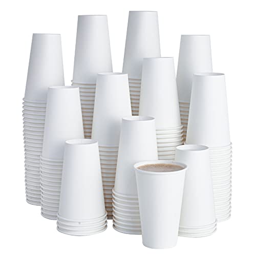 LITOPAK 210 Pack 16 oz Disposable Paper Coffee Cup, Hot/Cold Beverage Drinking Cups for Water, Paper Coffee Cups, White Paper Hot Coffee Cups, Suitable for Party, Picnic, Travel, and Events.