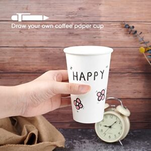 LITOPAK 210 Pack 16 oz Disposable Paper Coffee Cup, Hot/Cold Beverage Drinking Cups for Water, Paper Coffee Cups, White Paper Hot Coffee Cups, Suitable for Party, Picnic, Travel, and Events.