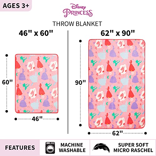 Franco Kids Bedding Super Soft Plush Throw Blanket, 46 in x 60 in, Disney Princess