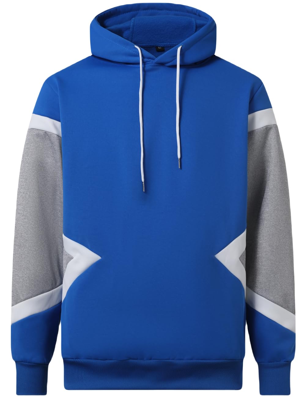 LQHHYLYX Mens Hoodie Multicolor Panel Sweatshirt Fleece Long Sleeve Sports Tops (Medium, Blue)