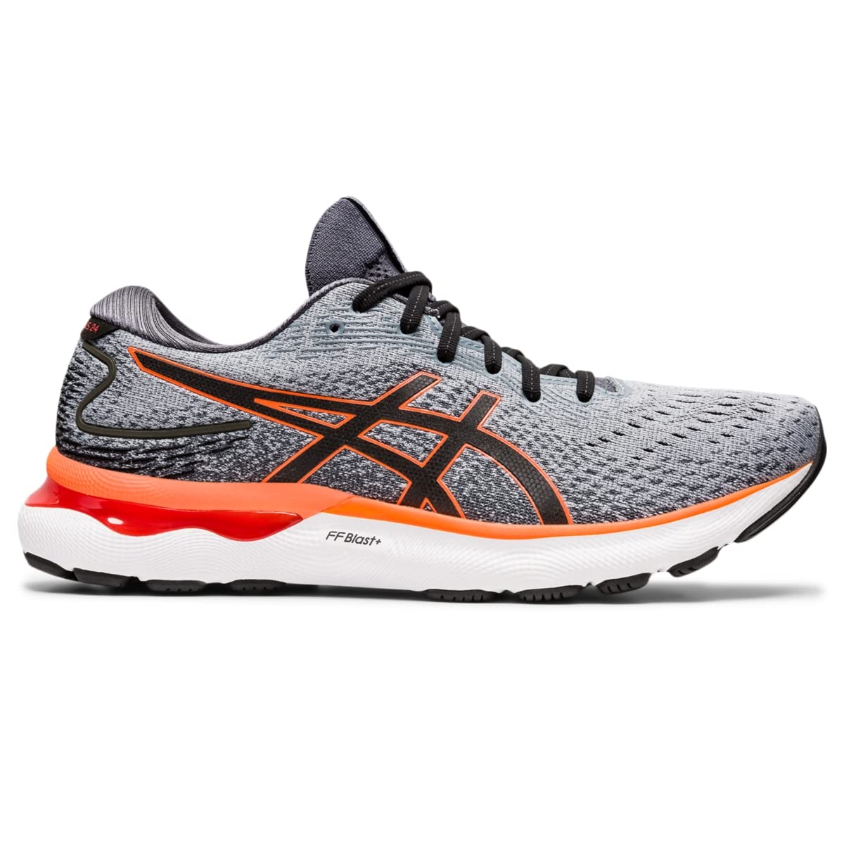 ASICS Men's GEL-NIMBUS 24 Running Shoes, 9, SHEET ROCK/SHOCKING ORANGE