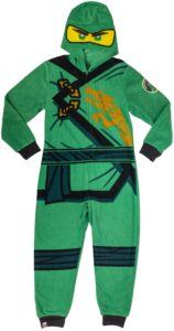 lego ninjago boy's lloyd the green hooded unionsuit, green, size 6/7