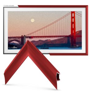 frame my tv deco tv frames alloy prismatic - candy red bezel compatible only with samsung the frame tv (65", fits 2021-2024 frame tv)