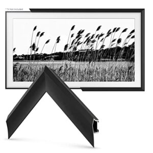 frame my tv deco tv frames alloy prismatic - anodized black bezel compatible only with samsung the frame tv (75", fits 2021-2024 frame tv)