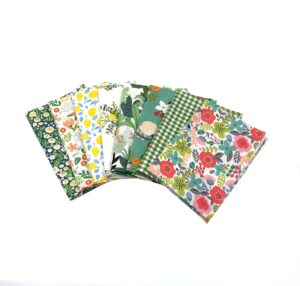 8pcs 25cmx25cm fat quarters green color cotton patchwork fabric bundle squares quilting scrapbooking sewing art craft